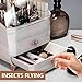 Makeup Organizer with Lid and Drawers, Skincare Organizer for Vanity, Storage Box with Handle, Large Cosmetic Display case for Dresser, Bathroom Countertop, White