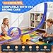 DKOXT 15 Ft Flexible Race Track for Kids, DIY Car Track Set with 2 Toy Cars & 3 Suction Cup Ramps, Easter Basket Stuffers for Teens & Boys Girls, Creative Easter Gifts for Kids, Blue & Red