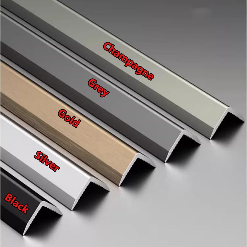 3 paraspigoli in metallo da 99,1 cm – protezioni da parete per porte e bordi da 0,6 cm e 1,9 cm, color champagne, perfette per casa e ufficio