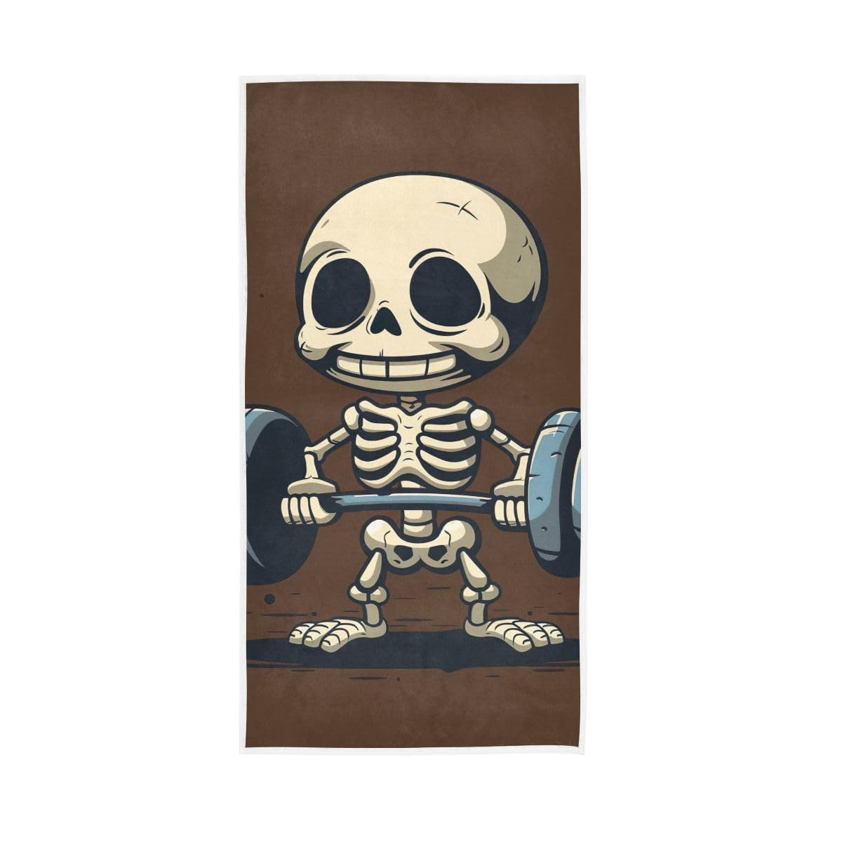 LSRCPD Cartoon Skeleton Lifting Weights Hand Towels, Hand Towels Cotton for Hand, Face, Hair, Yoga, Kitchen, Bath 15 x 30 Inches