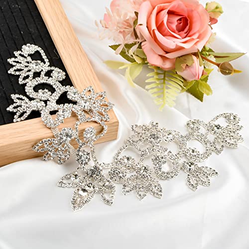 Urroma 1 Piece Silver Rhinestone Wedding Collar Decoration, Rhinestone Bridal Sash Applique For Wedding Dress Decoration Women's Prom Dress Belt Decoration Headdress #TOP4