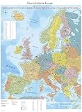 Große Europakarte mit Laminierung (beschreib- und abwischbar, reißfest), 90 x 123 cm, mit Flaggen, Bundesländern und Schengenraum, Auflage 2023