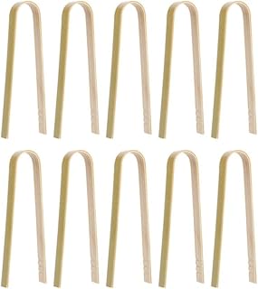 POPETPOP 竹製フードトング 10個 天然竹クリップ トーストトング キッチン用品 多用途サービングクリップ プレゼント向け調理器具