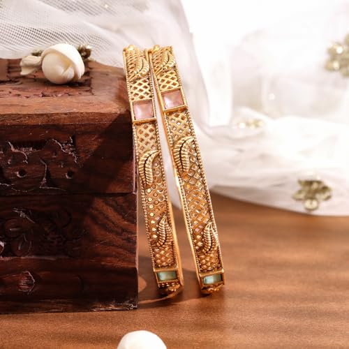 Image of Rubans Bangles Set of 2 Traditional Festive Jewellery Gift for Women & Girls