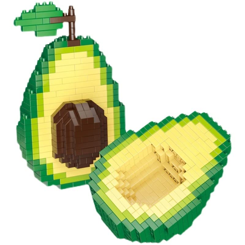 Fruit Mini Blocks, 3D Model Mini Diamond Blocks, The Best Gift for Kids and Adults. (Avocado)
