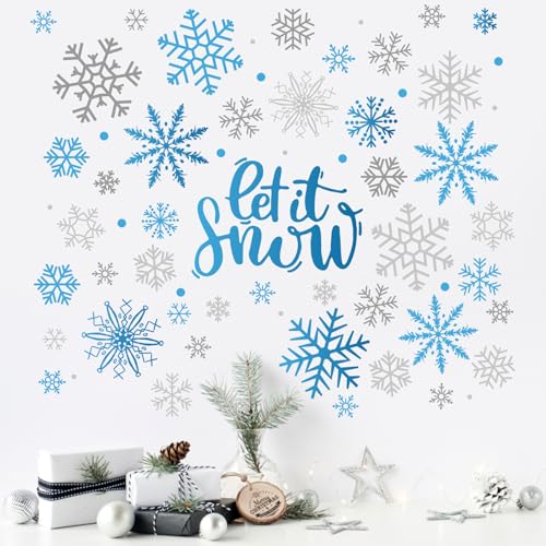 Vinilos decorativos de copos de nieve Mfault 35x12 pulgadas miniatura 6