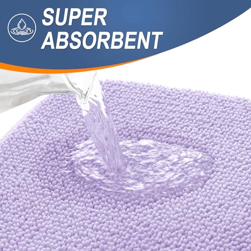 Image of OLANLY Thick Memory Foam Bath Mat Rug 30x20, Extra Soft Absorbent Bathroom Rug, Quick Dry Bath Mats, Non-Slip, Machine Washable Carpet for Bathroom, Tub and Shower, Home Decor Accessories, Lavender