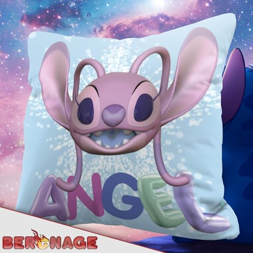 Coussin réversible Stitch en polyester doux 40x40 cm pour lit - 5