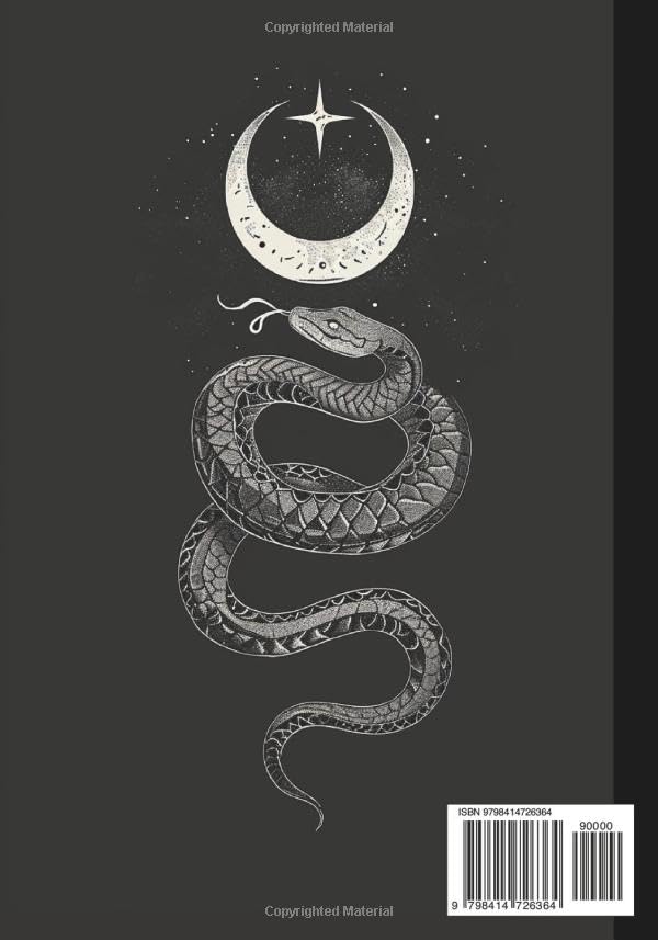 Celestial Moon Snake Journal: Wide Ruled Journal Notebook + Sketch Book Paper, Lunar Phase Illustrations, Matte Finish, Use for Writing, Drawing, as a Diary, for Notes - Image 2