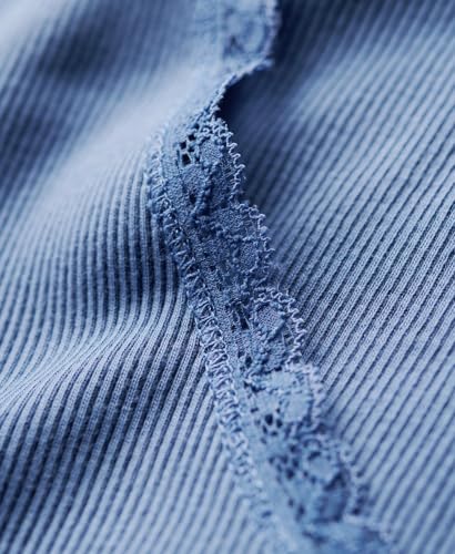 Superdry Dames Bordure En Dentelle T Shirt À Col V Avec Liseré Essential - vue 6