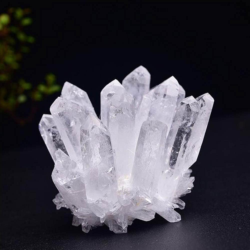 Natural Crystal Cluster Clear Quartz Mineral Green Ghost Crystal Cluster Amethsyt Cluster Healing Ornament (Clear Quartz Cluster, 1.98-2.2lb)