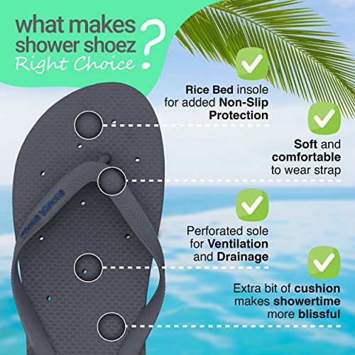 Image of Shower Shoez Men's Non-Slip Gym Pool Dorm Water Sandals Flip Flops