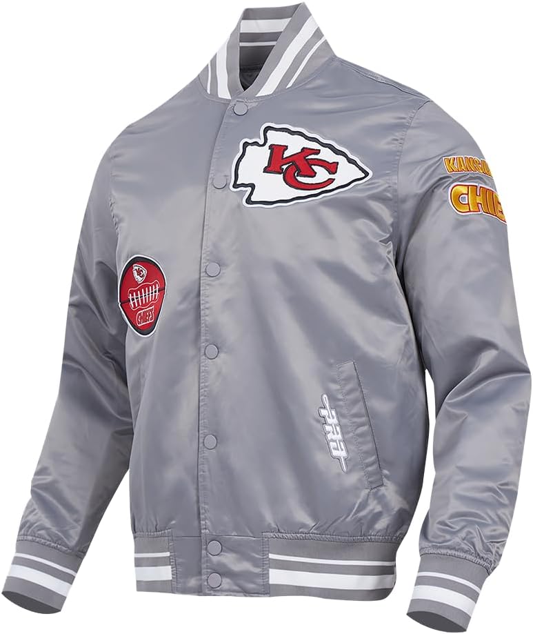 Pro Standard Mens NFL Old English Satin Jacket - Image 3