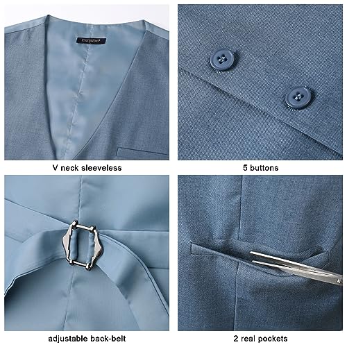 Image of Enlision Men's Suit Vest Business Formal Dress Waistcoat Solid Color Vest for Suit or Tuxedo