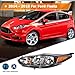 LBRST Headlight Assembly for ford Fiesta 2014-2018 Onyx Black Housing Clear Lens Driver and Passenger Side Headlamp D2BZ13008H