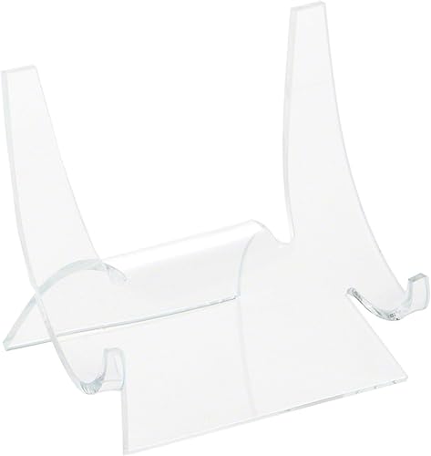 Plymor Caballete acrílico transparente de doble cucharada, 3.5 pulgadas de alto x 3.875 pulgadas de ancho x 3.125 pulgadas de profundidad