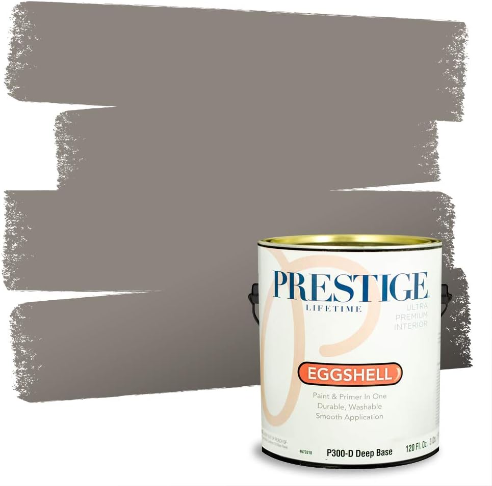 PRESTIGE Paints Interior Paint and Primer In One, 1-Gallon, Eggshell, Comparable Match of Benjamin Moore* Shoreline*