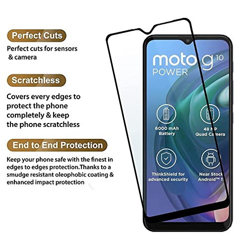 Image of HD Tempered Glass Screen Protector Compatible For Moto G10 Power With Edge To Edge Coverage And Easy Installation Kit