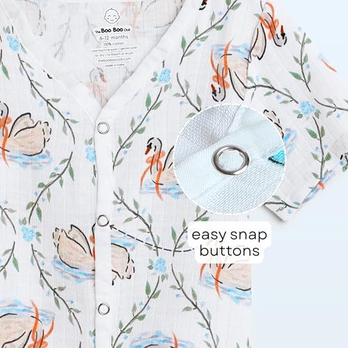 Image of The Boo Boo Club Kid'S 100% Muslin Organic Cotton Printed Button Shirt and Short Set | Half Sleeve Shirt | Summerwear Set | Kids Cothing Wear Set