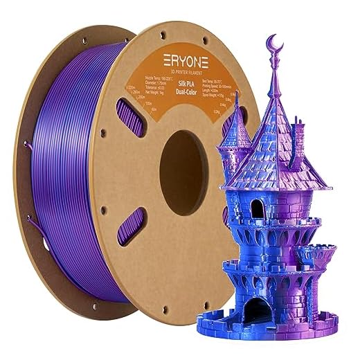 ERYONE Silk Dual Color PLA Filament 3D Printer 1.75mm +/- 0.03mm, Bicolor Filament Two Tone PLA 1KG(2.2lbs) Cardboard Spool, Purple Blue