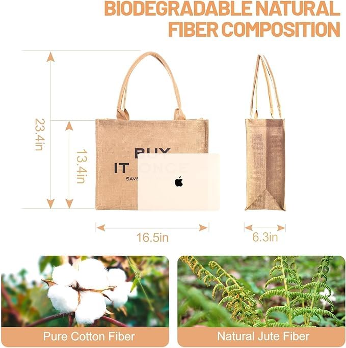 BLACKBOXES Jute Tote Bag for Women-Waterproof Beach Bag, Large Reusable Gift Bags, Gift Tote Bag for Her,Cute Tote Bag Pool Bag 2 51yDZIdRR0L