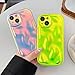 Caseative for iPhone 11 Case,Water Ripple Wave Meteorite Bubble Chrome Plating Soft Phone Case (Fluorescent Orange)