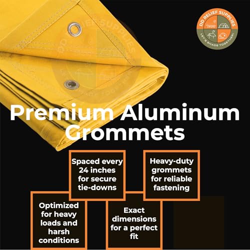 Image of ISO Certified Heavy Duty Tan Waterproof Canvas Sheet | UV Resistant Tarpaulin with Rustproof Grommets for Outdoor, Industrial & Commercial Use | 550 GSM | 8x10 ft