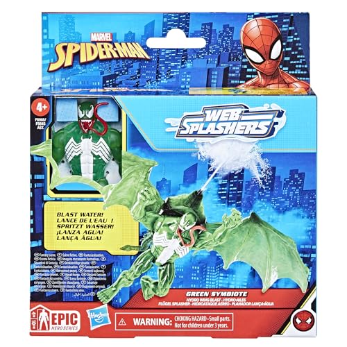 Marvel Spider Man Epic Hero Series Web Splashers coffret Symbiote Hydro Ailes figurine de 10 cm avec véhicule - vue 6
