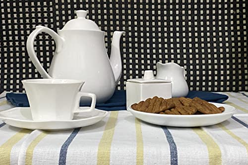 Image of AJS Living Cleaning Table Cloth Multipurpose Kitchen /Tea Towels Cotton Dish Napkin, Machine Washable Stylish Napkins, Set of 3-70 * 50 cm (Each) (Solid Blue, Yellow)
