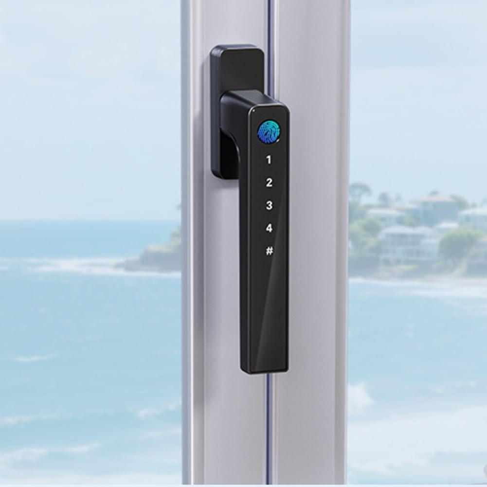 Empreinte digitale pour serrure de fenêtre en aluminium antivol avec loquet de sécurité en alliage de sécurité