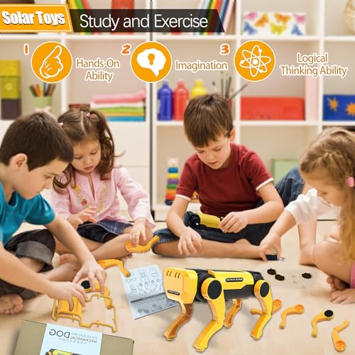 KEJIH Robot Dog Toys - Solar Robot Toys for Kids,Science Educational Toys Science Kits Robotics Kit,DIY Learning Educational Robot Kit Birthday Gift for Kids Boys Girls