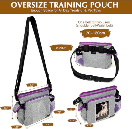 Bolsa de comida para perros manos libres con múltiples bolsillos grandes 5