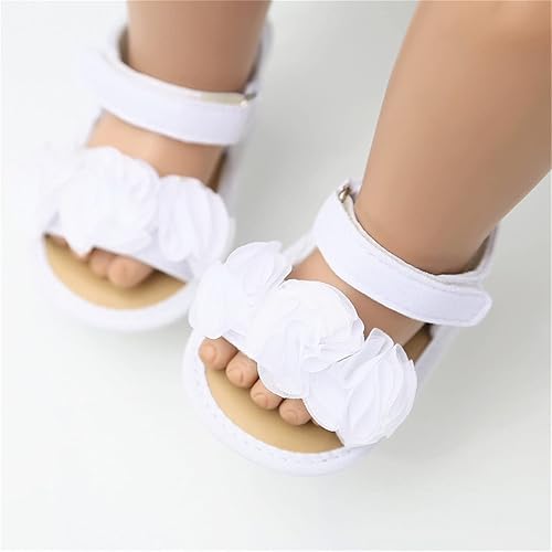 Miniatura 3 de COSANKIM Sandalias de verano para bebés y niñas con suela suave de flores, zapatos de vestir para cuna, recién nacidos, para recién nacidos, para