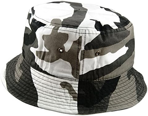 Gelante Camo Cotton Bucket Hat for Women and Men Packable Travel Summer Beach Hat 1900-City Camo-L/XL