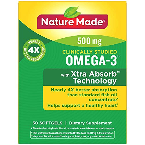 Nature Made Omega-3 Xtra Absorb Fish Oil, 30 Softgels (Pack of 2)