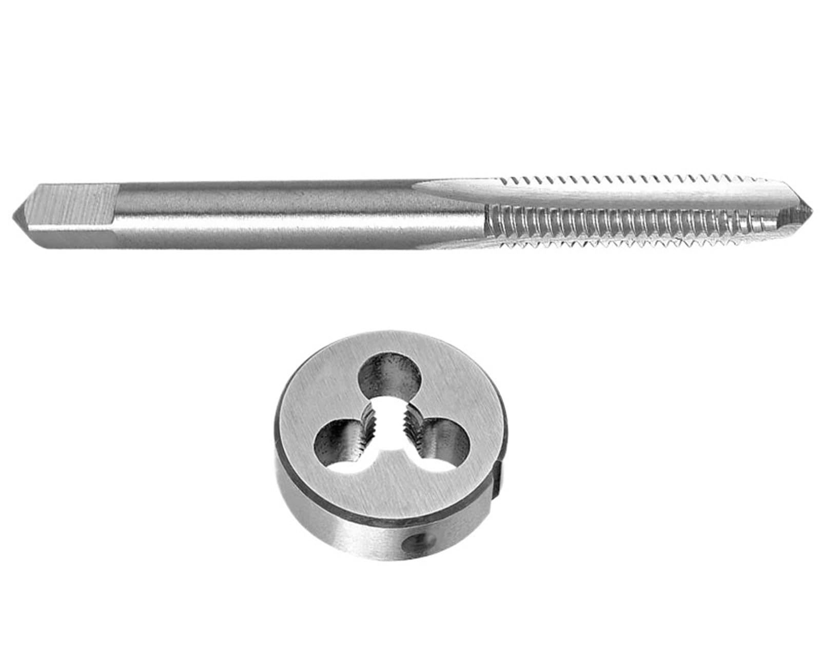Zestaw gwintowników i narzynek 1/4"-40UNS, gwintowniki maszynowe 1/4x40 HSS i narzynki okrągłe