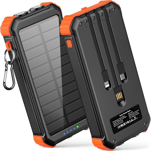 LATIMERIA 45800mAh Solar Charger Power Bank, Portable Phone Charger with USB C in/Output, 5V3.1A QC 3.0 Fast Charging for Cellphone, External Battery Pack Compatible with iPhone Samsung Google etc