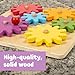 Spark & Wow Spinny Gears | Wooden Gear Board with 6 Pieces in 3 Sizes | Cause and Effect Toys | Create Colorful, Spinning Combinations