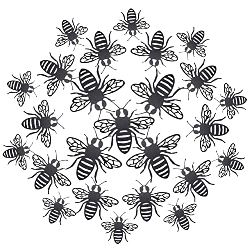 48Pcs And Bee D For Animals Decals Stickers Diy Wall Art Crafts Party Background Decor Hollow Decorative Bumblebee Peel Black Wedding Mural Supplies Inspirational Stick Room #TOP15