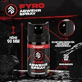 FYRO Pfefferspray zur Selbstverteidigung | KO Spray | Abwehrspray | Jet - Fog Sprühstrahl | 4 Meter Reichweite | Verteidigungsspray zur Tierabwehr | Hundeabwehr | 40 ml | klein
