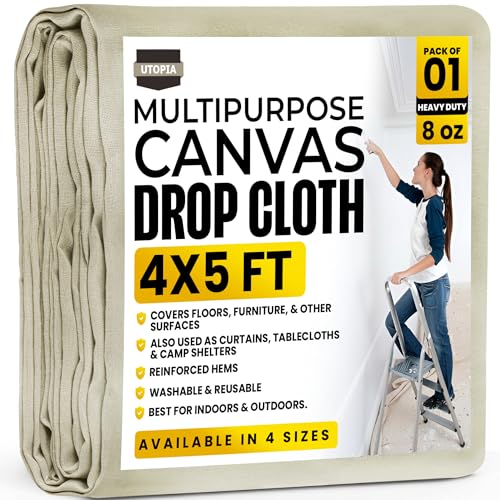 Utopia Drop Cloth for Painting Washable & Reusable