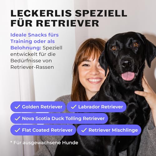 HEY HOLY Premium Hundeleckerlis für Retriever 100% getreidefrei | Hunde Snacks | 6 x 200 g Leckerli für ausgewachsene Retriever mit Lamm | Hochverträglich aus natürlichen Zutaten