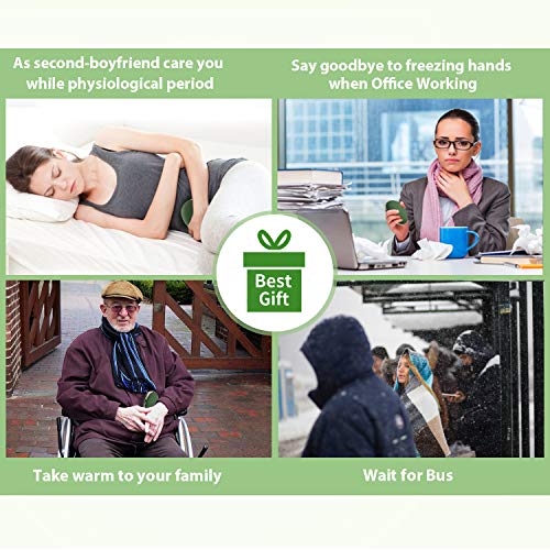 AOMAIS Hand Warmer Rechargeable, Electric Portable USB Hand Warmers & Reusable Pocket 5200mAh Power Bank, Double-Sided Quick Heating Keep Hands Warm, Best Winter Gifts for Christmas, Dark Green - Thumbnail 2
