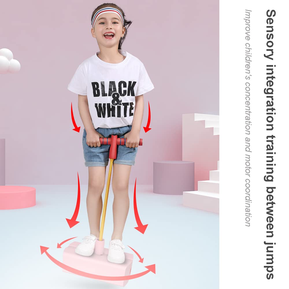 Pogo Jumper Stick Giocattolo Schiuma Jumper Stick Giocattolo Esterno Schiuma Pogo Sticker Jump Bounce Migliora la concentrazione Esercizio Equilibrio TPE Bambini per Attività all'aperto