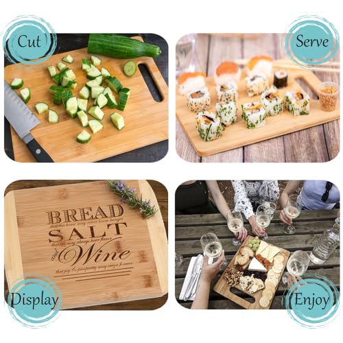 Breadsaltwineengravedwoodcuttingboardcharcuteriedisplaywithpoemquotefromitsawonderfullifehousewarmingorrealtorclosinggiftidea2twotonebamboo135x115  Urban Country Home Decor Bread salt wine engraved wood cutting board charcuterie display with poem quote from its a wonderful life housewarming or realtor closing gift idea 2 two tone bamboo 135 x 115  urban country home decor