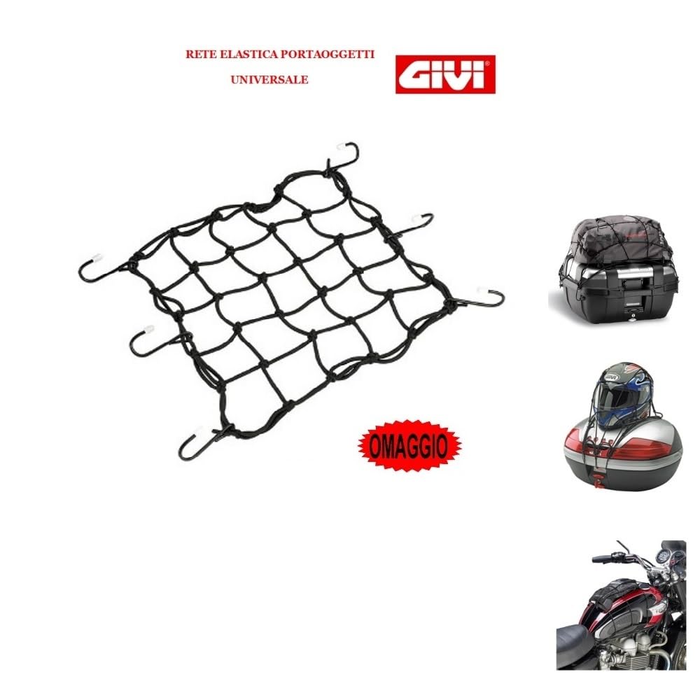 BAULETTO B38N QUADRATO MONOLOCK+PIASTRA+RETE GIVI PER 1 CASCO INTEGRALE/JET + ACCESSORI 38LT INSERTI GRIGI PER MOTO-SCOOTER CON PORTAPACCHI COMPATIBILE CON MOTO MORINI X-CAPE 700-1200