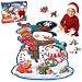 Snowman Floor Puzzle for Kids Age 4-8, 45PCS Jumbo Christmas Jigsaw Puzzle, Large 25.6" x 36.2" Winter Puzzle with Poster, for Kid Boy Girls