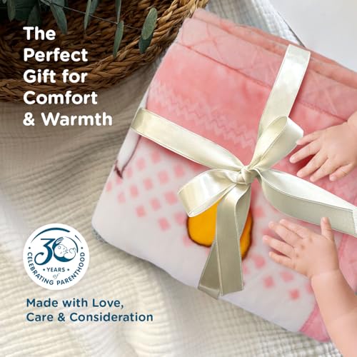 Image of Mee Mee Ultra Soft Plush | Lightweight & Comfortable Baby Blankets | Swaddle for Infant & Toddler | Multipurpose | Breathable | Double Layred 1Years+ | Pink | 110X140 CM