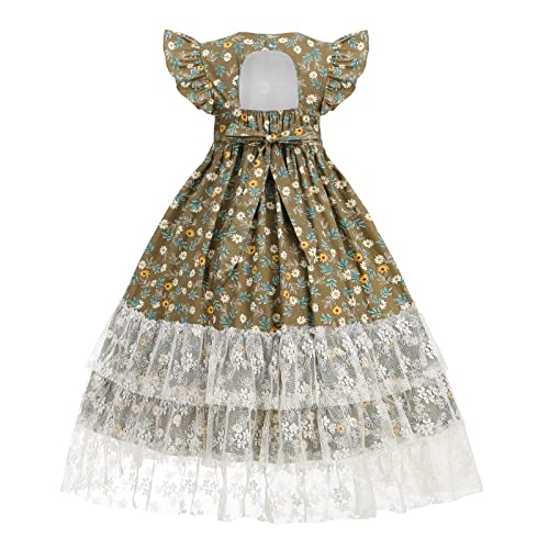 Girls Maxi Dress Summer Girl Dresses Girls Floral Boho Dress Tea Party Long Cotton High Low Lace Dresses
