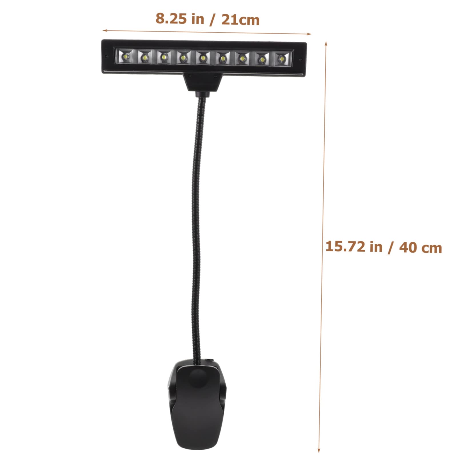 FRCOLOR Lampada per Leggio Musicale LED Luce per Pianoforte con Clip Regolabile senza Batterie Nero per Orchestra Scrivania Tavolo